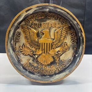 United States Independence Commemorative Plaque Vtg 1776-1976 USA Bicentennial